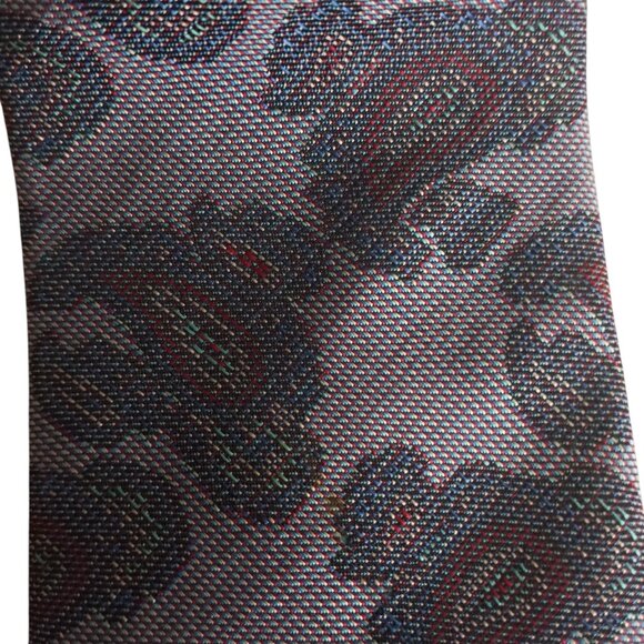 Vintage Damon Levy's Nashville Blue Paisley Woven 100% Silk Neck Tie USA Made - Picture 2 of 7